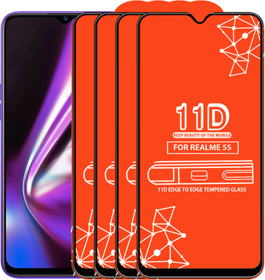 Roxel Edge To Edge Tempered Glass for Realme 5S(Pack of 4)