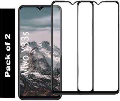 MobiCraft Zone Edge To Edge Tempered Glass for Vivo Y33s(Pack of 2)