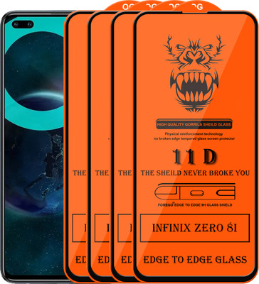 Forego Edge To Edge Tempered Glass for Infinix Zero 8i(Pack of 4)