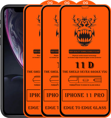 Forego Edge To Edge Tempered Glass for Apple iPhone 11 Pro(Pack of 3)
