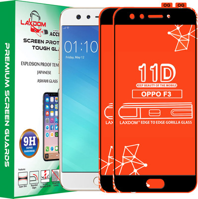 Laxdom Edge To Edge Tempered Glass for Oppo F3(Pack of 2)
