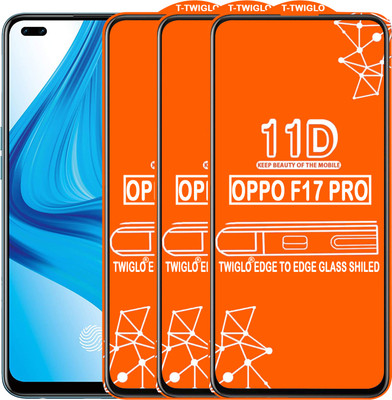TWIGLO Edge To Edge Tempered Glass for OPPO F17 PRO(Pack of 3)