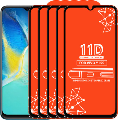 Qyist Edge To Edge Tempered Glass for Vivo Y15S(Pack of 5)