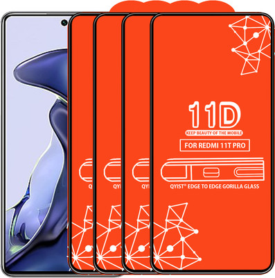Qyist Edge To Edge Tempered Glass for Xiaomi Mi 11T Pro 5G(Pack of 4)