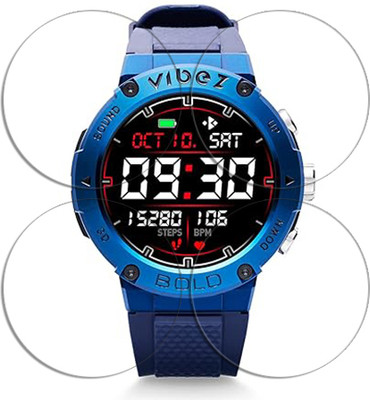 SOMTONE Edge To Edge Tempered Glass for Vibez by Lifelong Bold 1.32 inch SMARTWATCH SCREEN GUARD(Pack of 4)