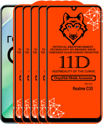 DeepzHub Edge To Edge Tempered Glass for Realme C33(Pack of 5)