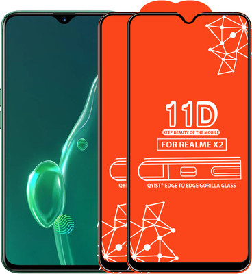 Qyist Edge To Edge Tempered Glass for Realme X2(Pack of 2)