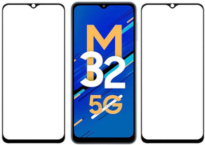 9H Edge To Edge Tempered Glass for Samsung Galaxy M32 -Edge-to-Edge Full Screen Coverage with Easy Installation Kit (Anti-Scratch)-11D(Pack of 2)