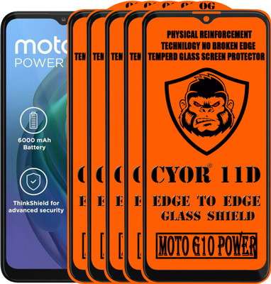 CYOR Edge To Edge Tempered Glass for MOTO G10 POWER(Pack of 5)