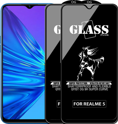 Qyist Edge To Edge Tempered Glass for REALME 5(Pack of 2)