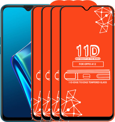Qyist Edge To Edge Tempered Glass for Oppo A12(Pack of 4)