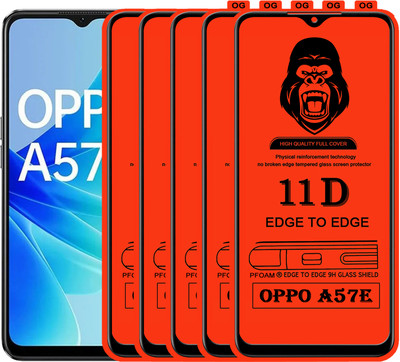 Laxdom Edge To Edge Tempered Glass for OPPO A57 E(Pack of 5)