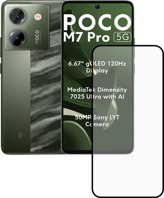 VISHRN Edge To Edge Tempered Glass for POCO C75 5G, Poco C75 5G, Poco C75(Pack of 1)