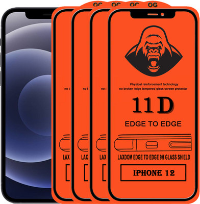 Laxdom Edge To Edge Tempered Glass for APPLE IPHONE 12(Pack of 4)