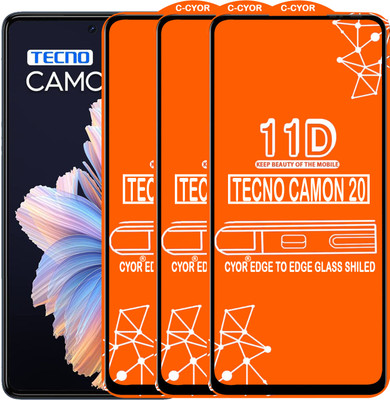 CYOR Edge To Edge Tempered Glass for TECNO CAMON 20(Pack of 3)