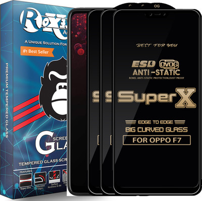 Roxel Edge To Edge Tempered Glass for OPPO F7(Pack of 3)