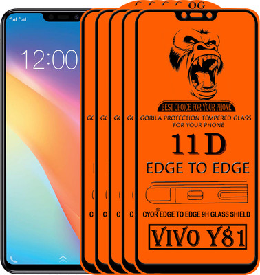 CYOR Edge To Edge Tempered Glass for Vivo Y81(Pack of 5)