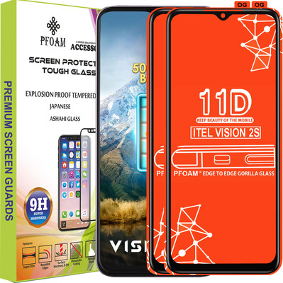 PFOAM Edge To Edge Tempered Glass for ITEL VISION 2S(Pack of 2)