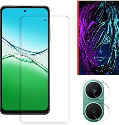 ARBAN Edge To Edge Tempered Glass for Oppo A5 4G Tempered Glass Screen Protector | Anti-Scratch | Edge to Edge Full Coverage | 9H Hardness (1 FRONT SCREEN GUARD + 1 CAMERA LENS PROTECTOR + 1 FREE BACK EMBOSSED SKIN002)(Pack of 1)