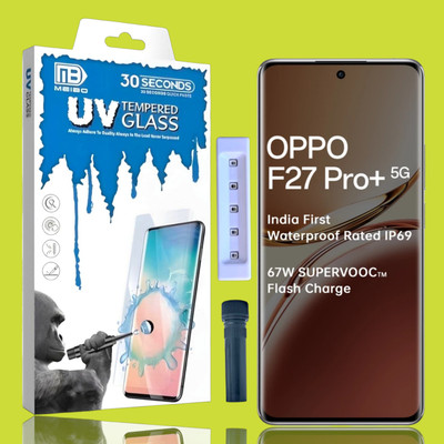 KadWaniya Edge To Edge Tempered Glass for Oppo F27 Pro Plus 5G, Oppo F27 Pro + 5G, Meibo Series 3D Curved (30 Seconds Quick Paste) High Quality UV Liquide Glue Glass with Easy Installation Kit-722(Pack of 1)