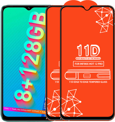 Roxel Edge To Edge Tempered Glass for Infinix Hot 12 Pro(Pack of 2)