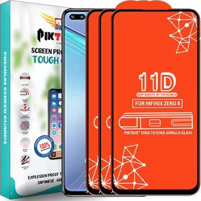 PikTrue Edge To Edge Tempered Glass for Infinix Zero 8(Pack of 3)