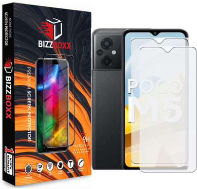BizzBoxx Edge To Edge Tempered Glass for POCO M5, POCO M4 5G/*NeoShield*Tempered Glass/Full Screen Coverage-Edge to Edge/9H/Matte(Pack of 2)
