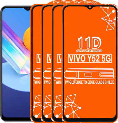 TWIGLO Edge To Edge Tempered Glass for VIVO Y52 5G(Pack of 4)
