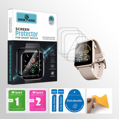 SOMTONE Edge To Edge Tempered Glass for boAt Wave Call 1.69 inch Smartwatch 4 PROTECTOR + 4 WIPES + 4 DUST REMOVAL STICKER + 1 WIPER(Pack of 4) SOMTONE Edge To Edge Tempered Glass for boAt Wave Call 1.69 inch Smartwatch 4 PROTECTOR + 4 WIPES + 4 DUST REMOVAL STICKER + 1 WIPER(Pack of 4)