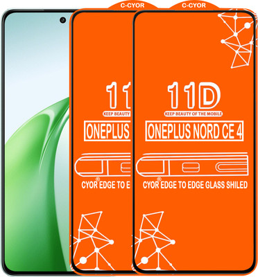 CYOR Edge To Edge Tempered Glass for ONEPLUS NORD CE 4 5G(Pack of 2)