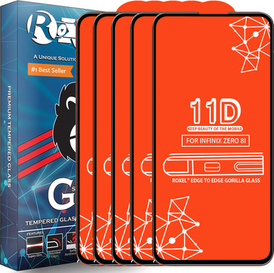 Roxel Edge To Edge Tempered Glass for Infinix Zero 8I(Pack of 5)