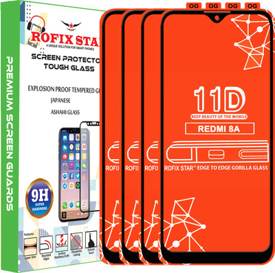 Rofix star Edge To Edge Tempered Glass for REDMI 8A(Pack of 4)