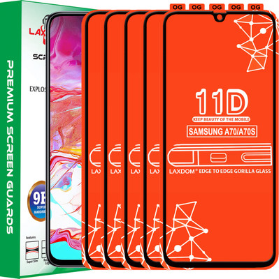 Laxdom Edge To Edge Tempered Glass for SAMSUNG GALAXY A70(Pack of 5)