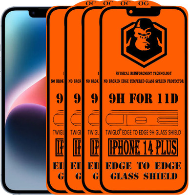TWIGLO Edge To Edge Tempered Glass for apple IPHONE 14 PLUS(Pack of 4)