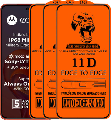 TWIGLO Edge To Edge Tempered Glass for MOTO EDGE 50 NEO(Pack of 3)