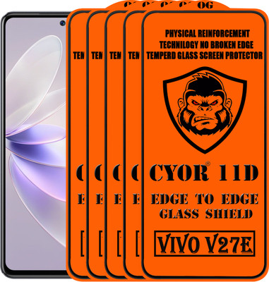 CYOR Edge To Edge Tempered Glass for VIVO V27E(Pack of 5)