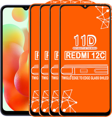 TWIGLO Edge To Edge Tempered Glass for REDMI 12C(Pack of 4)