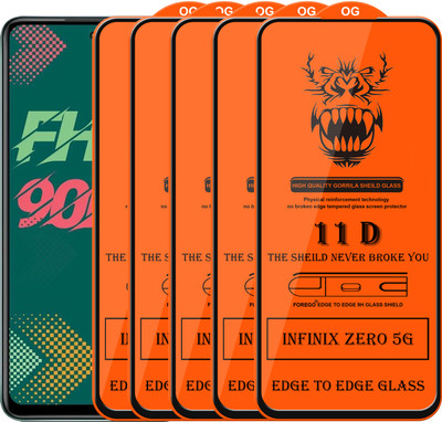 Forego Edge To Edge Tempered Glass for Infinix Zero 5G(Pack of 5)