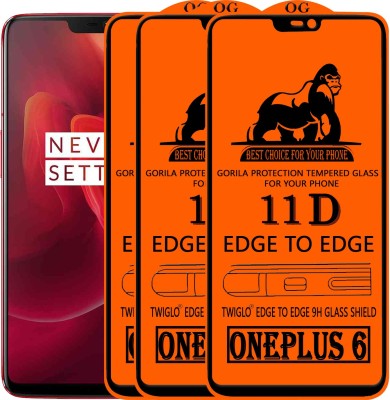 TWIGLO Edge To Edge Tempered Glass for OnePlus 6(Pack of 3)