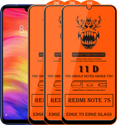 Forego Edge To Edge Tempered Glass for Redmi Note 7s(Pack of 3)