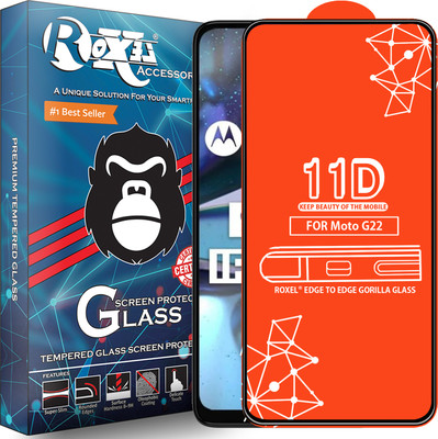 Roxel Edge To Edge Tempered Glass for Motorola G22(Pack of 1)
