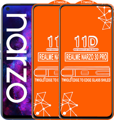 TWIGLO Edge To Edge Tempered Glass for REALME NARZO 30 PRO(Pack of 2)