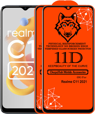 DeepzHub Edge To Edge Tempered Glass for Realme C11 2021(Pack of 2)