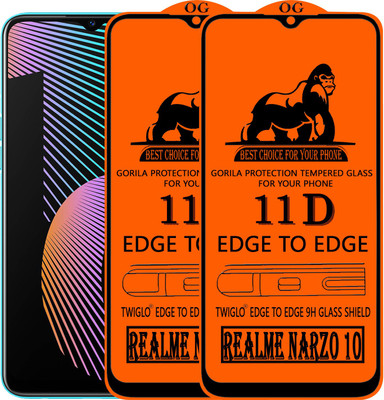 TWIGLO Edge To Edge Tempered Glass for REALME NARZO 10(Pack of 2)