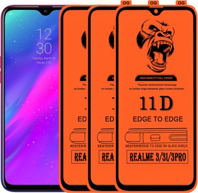 PFOAM Edge To Edge Tempered Glass for REALME 3 PRO(Pack of 3)
