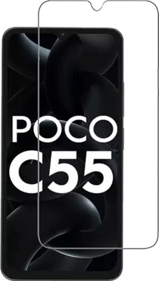 O2MG Edge To Edge Tempered Glass for POCO C55, REDMI 12C(Pack of 1)