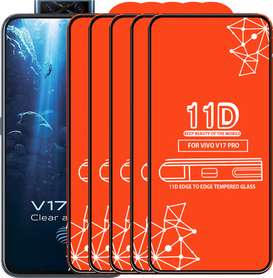 Qyist Edge To Edge Tempered Glass for Vivo V17 Pro(Pack of 5)