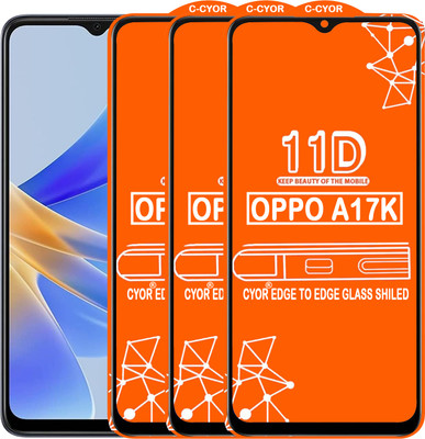 CYOR Edge To Edge Tempered Glass for OPPO A17K(Pack of 3)
