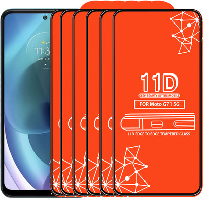 Roxel Edge To Edge Tempered Glass for Moto G71 5G(Pack of 6)