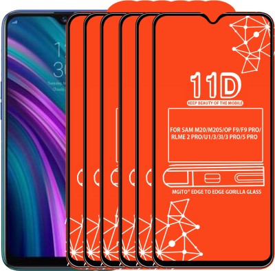 MGito Edge To Edge Tempered Glass for FOR SAM M20, SAM M20S, Oppo F9, OPPO F9 Pro, Realme 2 Pro, Realme U1, Realme 3, Realme 3i, REALME 3 PRO, REALME 5 PRO(Pack of 6)